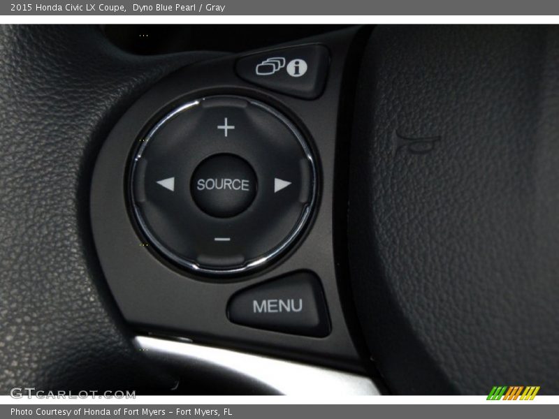 Dyno Blue Pearl / Gray 2015 Honda Civic LX Coupe