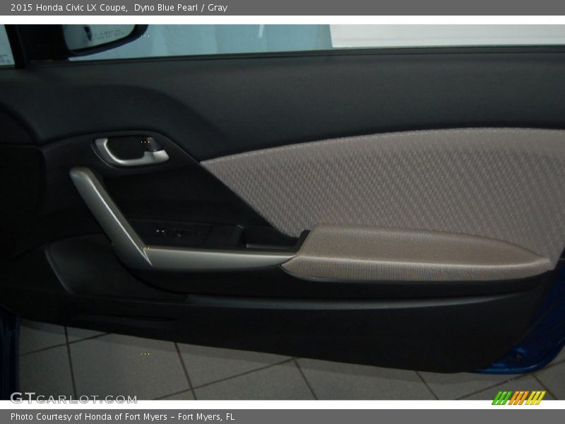 Dyno Blue Pearl / Gray 2015 Honda Civic LX Coupe