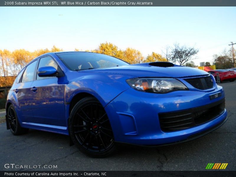 WR Blue Mica / Carbon Black/Graphite Gray Alcantara 2008 Subaru Impreza WRX STi