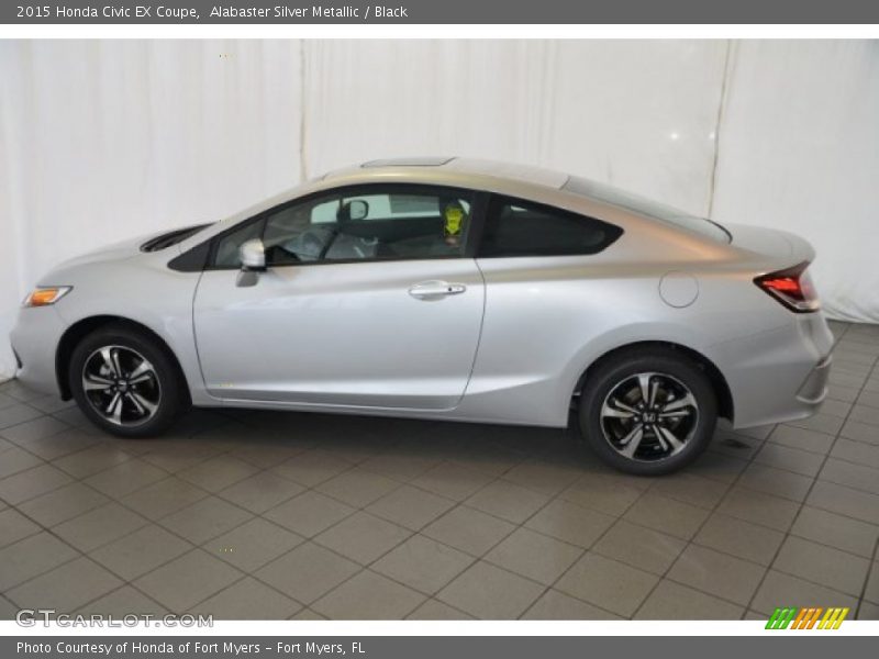 Alabaster Silver Metallic / Black 2015 Honda Civic EX Coupe