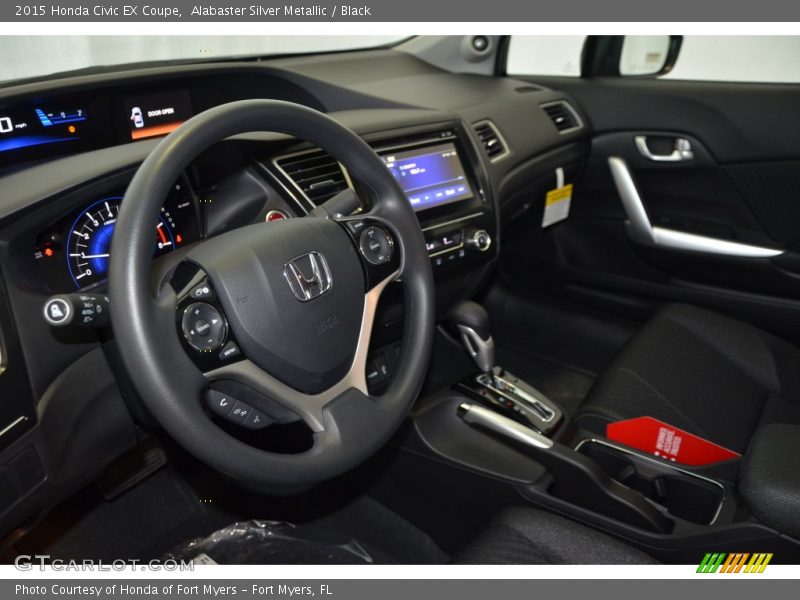 Alabaster Silver Metallic / Black 2015 Honda Civic EX Coupe