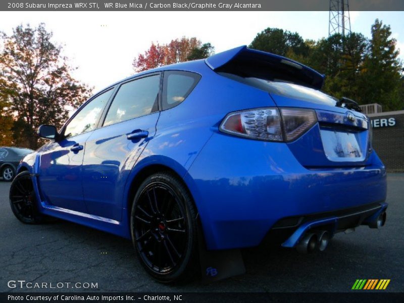 WR Blue Mica / Carbon Black/Graphite Gray Alcantara 2008 Subaru Impreza WRX STi