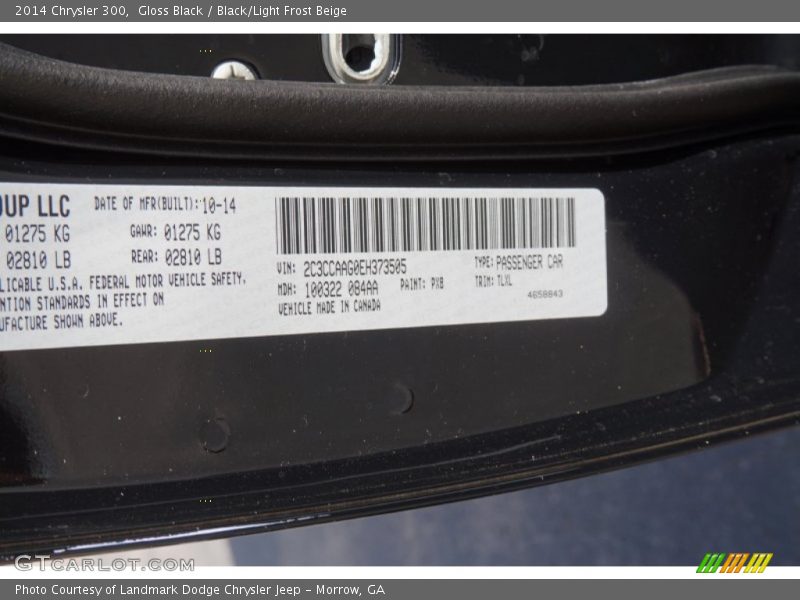 Gloss Black / Black/Light Frost Beige 2014 Chrysler 300
