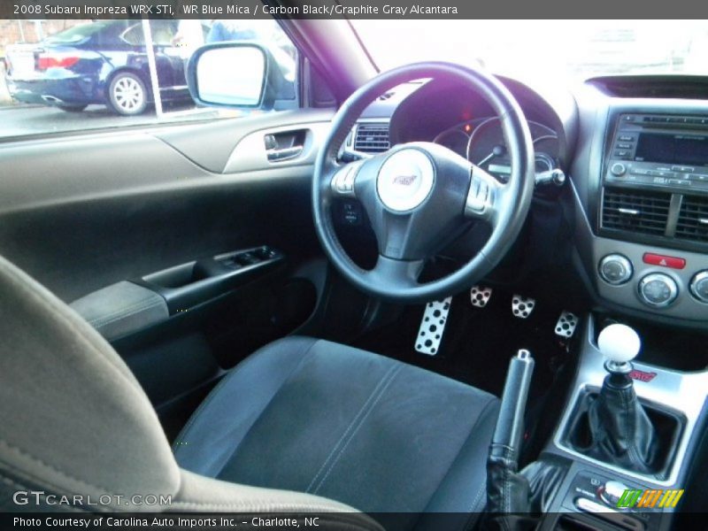 WR Blue Mica / Carbon Black/Graphite Gray Alcantara 2008 Subaru Impreza WRX STi