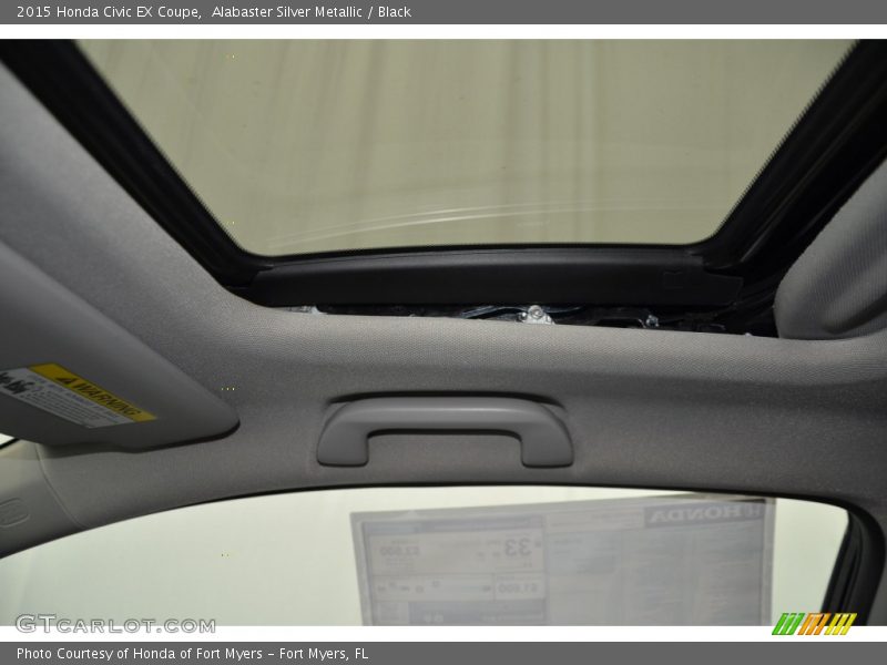 Alabaster Silver Metallic / Black 2015 Honda Civic EX Coupe