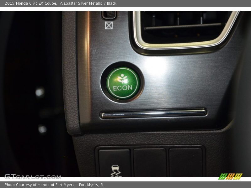 Alabaster Silver Metallic / Black 2015 Honda Civic EX Coupe