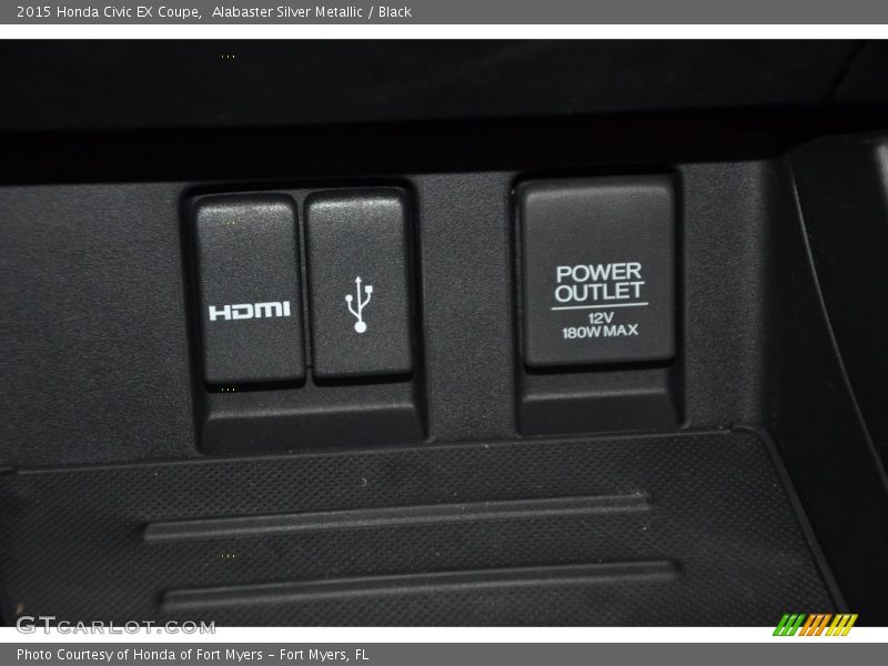 Alabaster Silver Metallic / Black 2015 Honda Civic EX Coupe