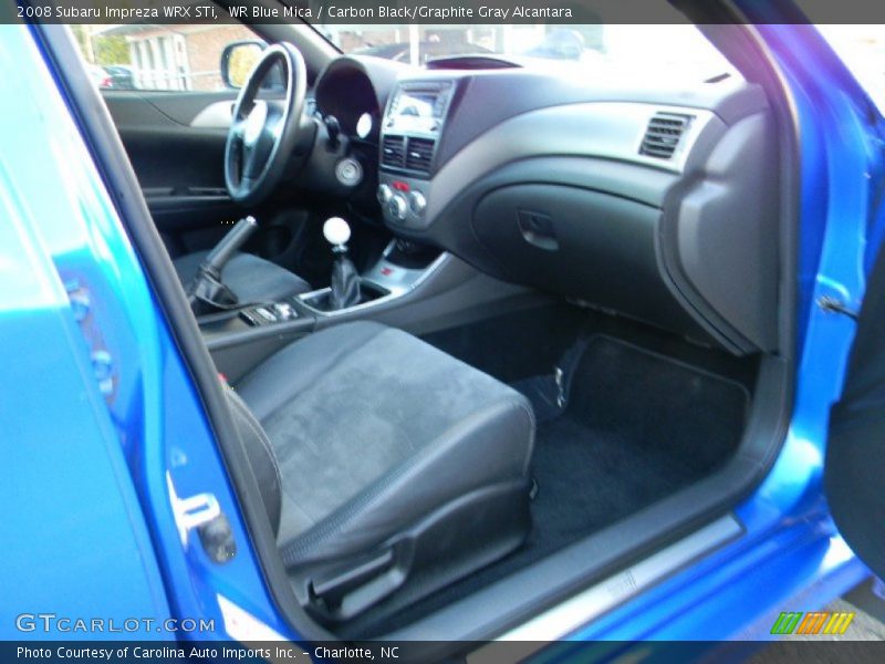 WR Blue Mica / Carbon Black/Graphite Gray Alcantara 2008 Subaru Impreza WRX STi