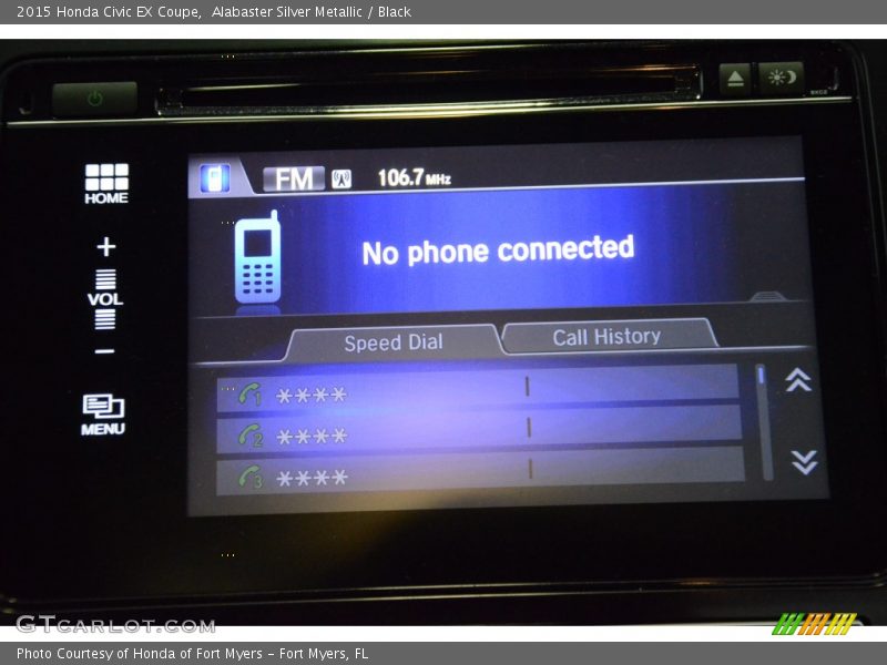 Alabaster Silver Metallic / Black 2015 Honda Civic EX Coupe