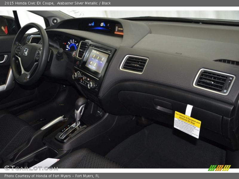 Alabaster Silver Metallic / Black 2015 Honda Civic EX Coupe