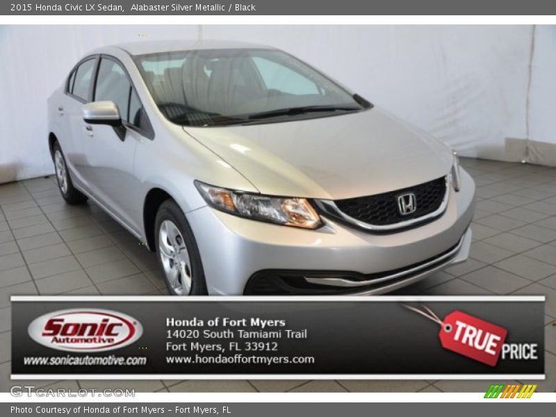 Alabaster Silver Metallic / Black 2015 Honda Civic LX Sedan