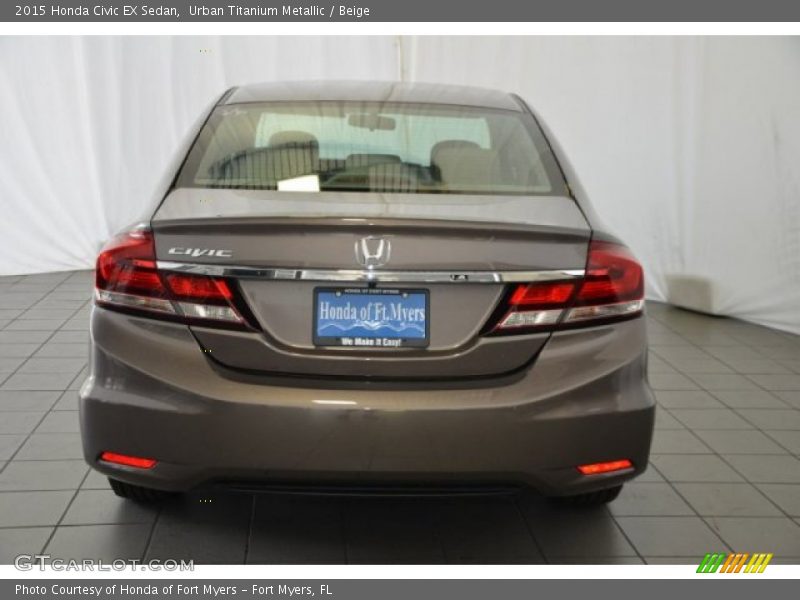 Urban Titanium Metallic / Beige 2015 Honda Civic EX Sedan