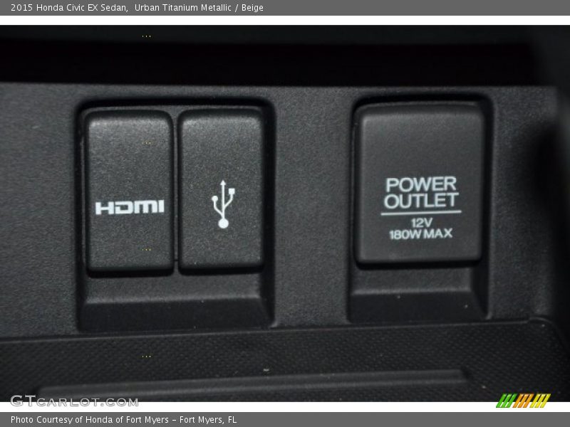 Urban Titanium Metallic / Beige 2015 Honda Civic EX Sedan