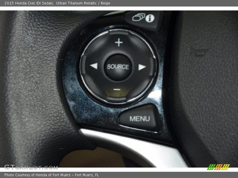 Urban Titanium Metallic / Beige 2015 Honda Civic EX Sedan