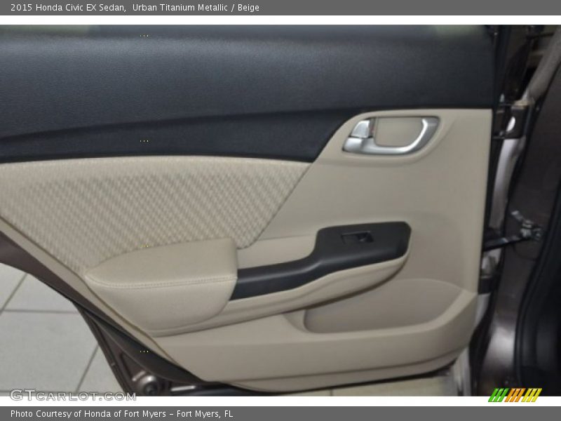 Urban Titanium Metallic / Beige 2015 Honda Civic EX Sedan
