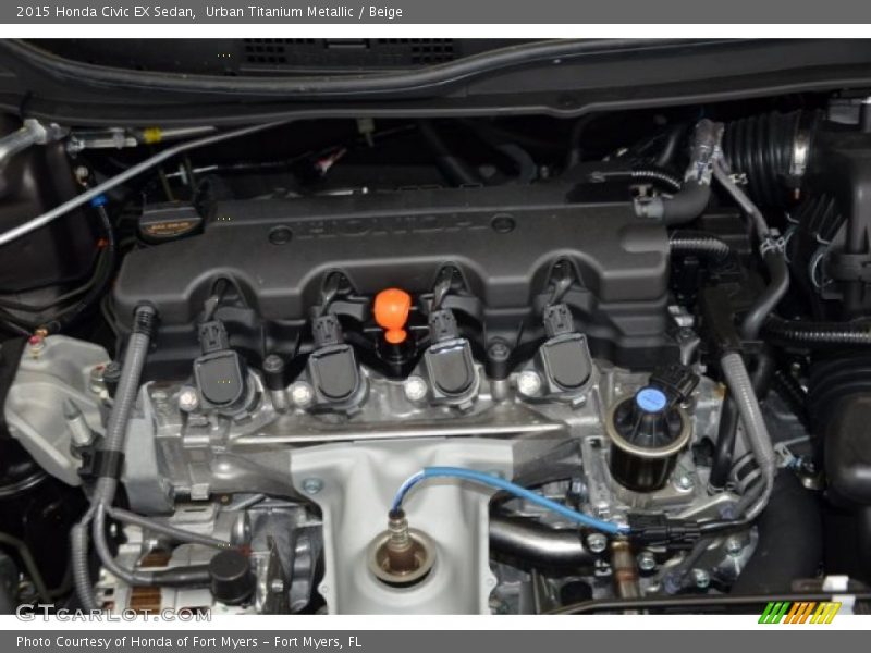 Urban Titanium Metallic / Beige 2015 Honda Civic EX Sedan