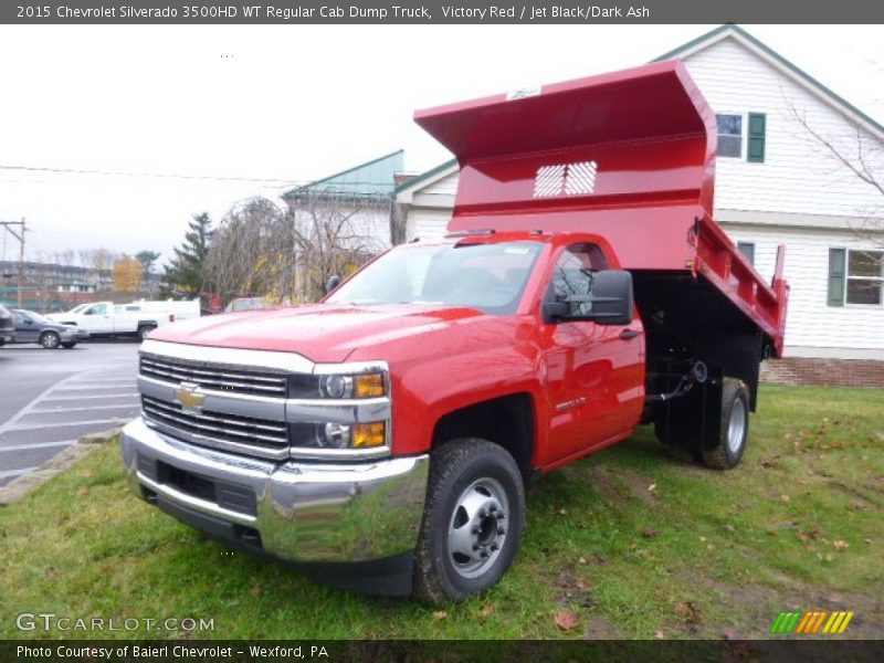 Victory Red / Jet Black/Dark Ash 2015 Chevrolet Silverado 3500HD WT Regular Cab Dump Truck