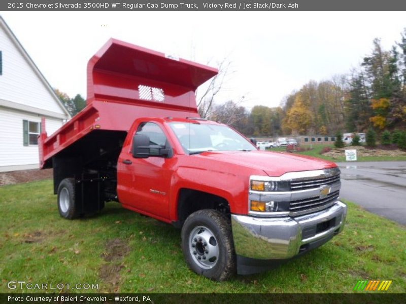 Victory Red / Jet Black/Dark Ash 2015 Chevrolet Silverado 3500HD WT Regular Cab Dump Truck