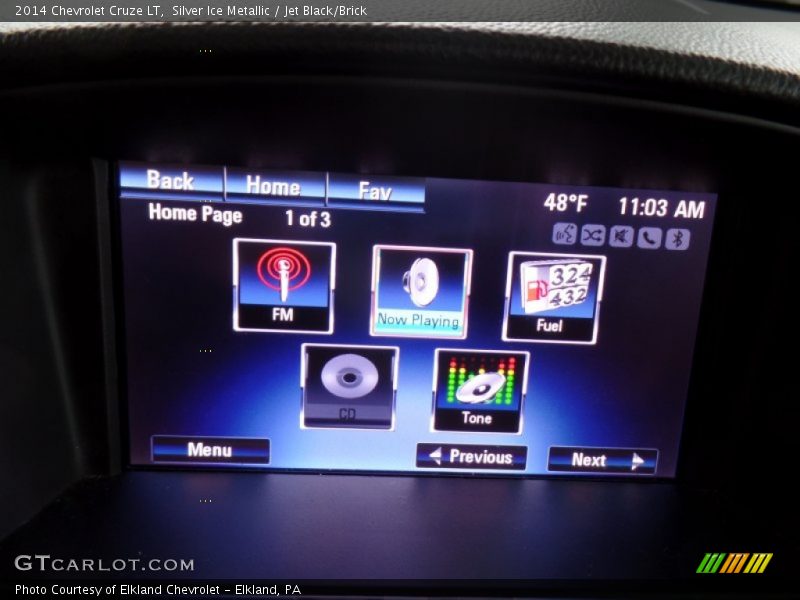 Silver Ice Metallic / Jet Black/Brick 2014 Chevrolet Cruze LT