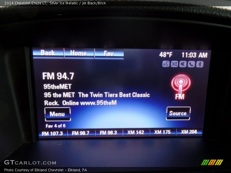 Silver Ice Metallic / Jet Black/Brick 2014 Chevrolet Cruze LT