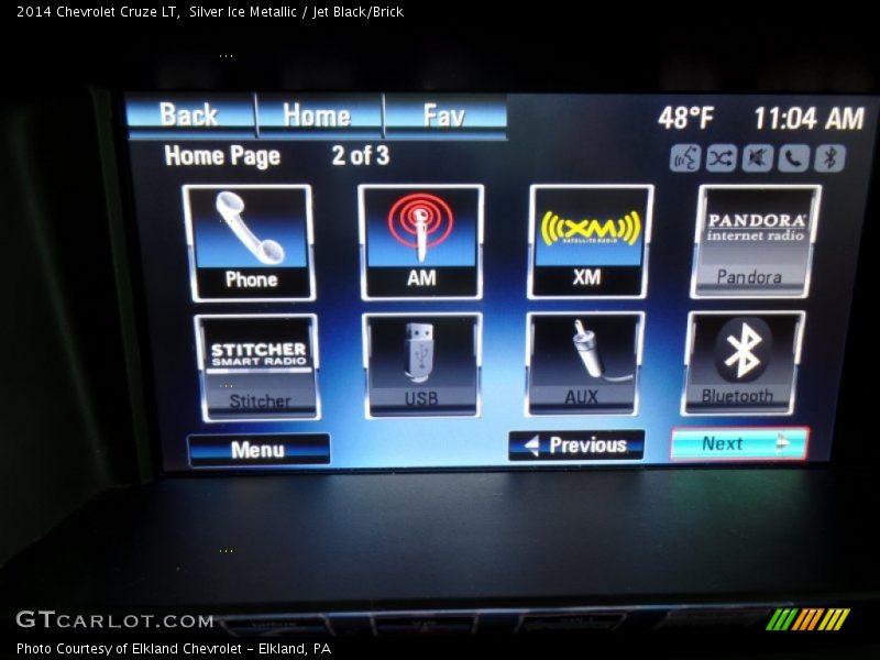 Silver Ice Metallic / Jet Black/Brick 2014 Chevrolet Cruze LT