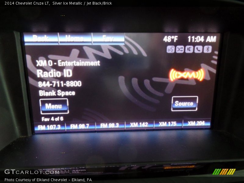 Silver Ice Metallic / Jet Black/Brick 2014 Chevrolet Cruze LT