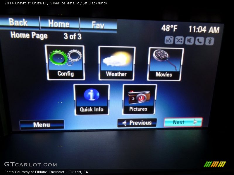 Silver Ice Metallic / Jet Black/Brick 2014 Chevrolet Cruze LT