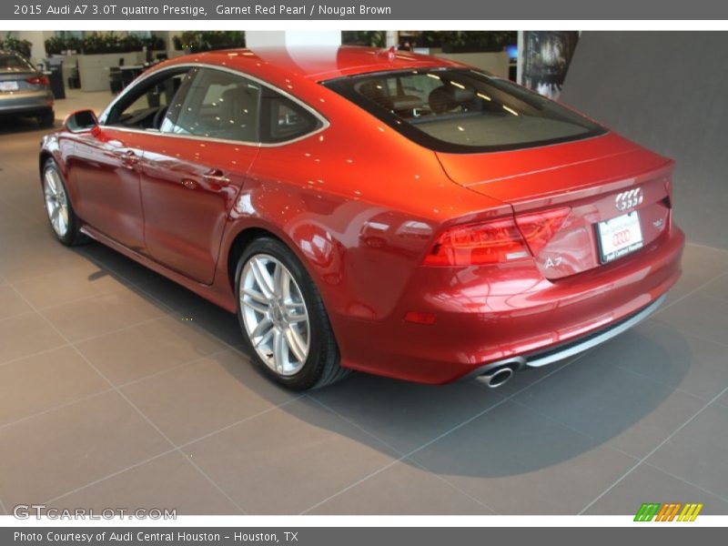 Garnet Red Pearl / Nougat Brown 2015 Audi A7 3.0T quattro Prestige