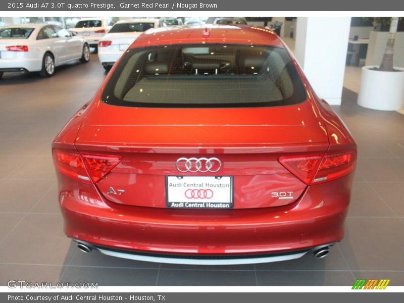 Garnet Red Pearl / Nougat Brown 2015 Audi A7 3.0T quattro Prestige