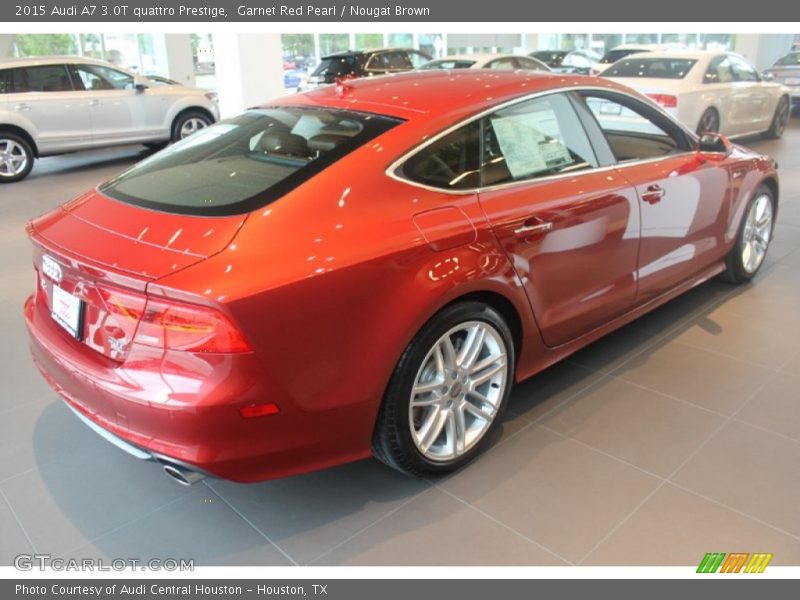Garnet Red Pearl / Nougat Brown 2015 Audi A7 3.0T quattro Prestige