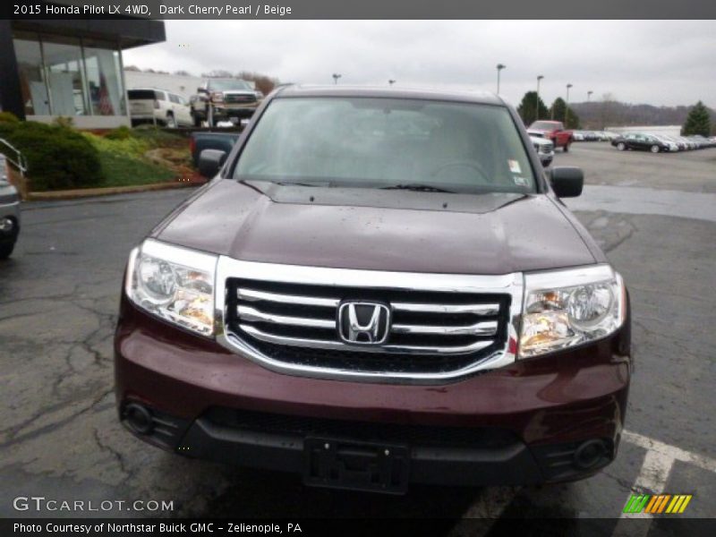 Dark Cherry Pearl / Beige 2015 Honda Pilot LX 4WD