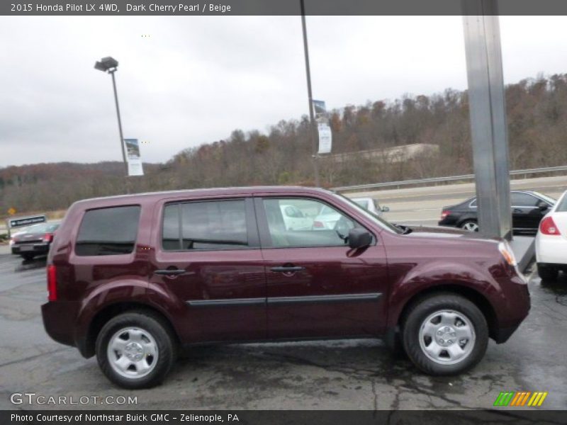 Dark Cherry Pearl / Beige 2015 Honda Pilot LX 4WD