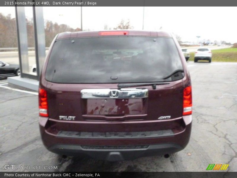 Dark Cherry Pearl / Beige 2015 Honda Pilot LX 4WD