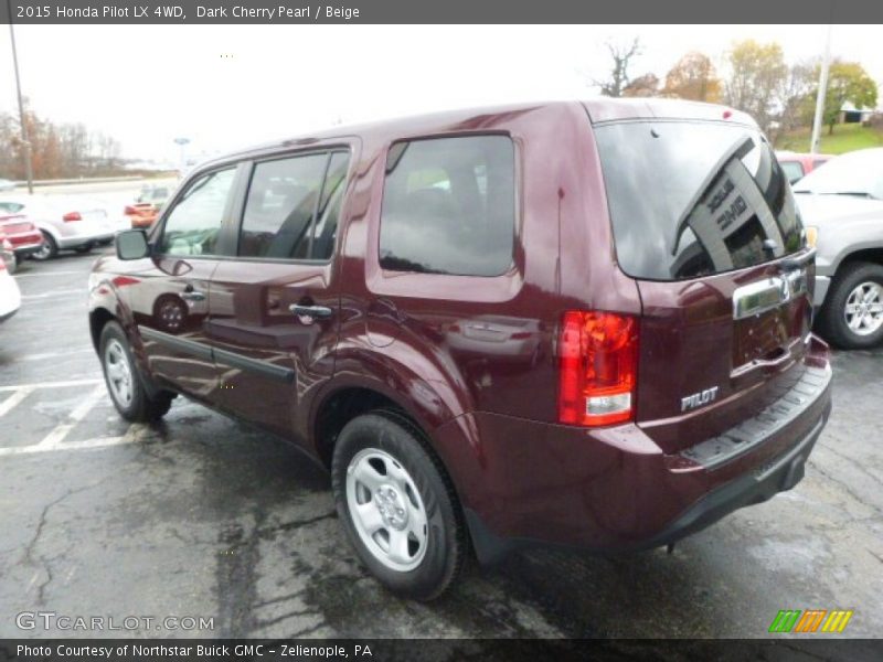 Dark Cherry Pearl / Beige 2015 Honda Pilot LX 4WD