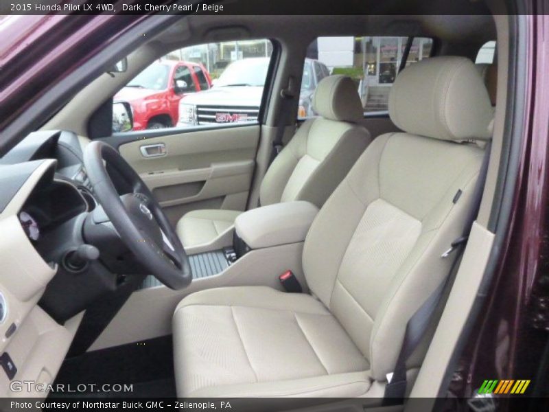 Dark Cherry Pearl / Beige 2015 Honda Pilot LX 4WD
