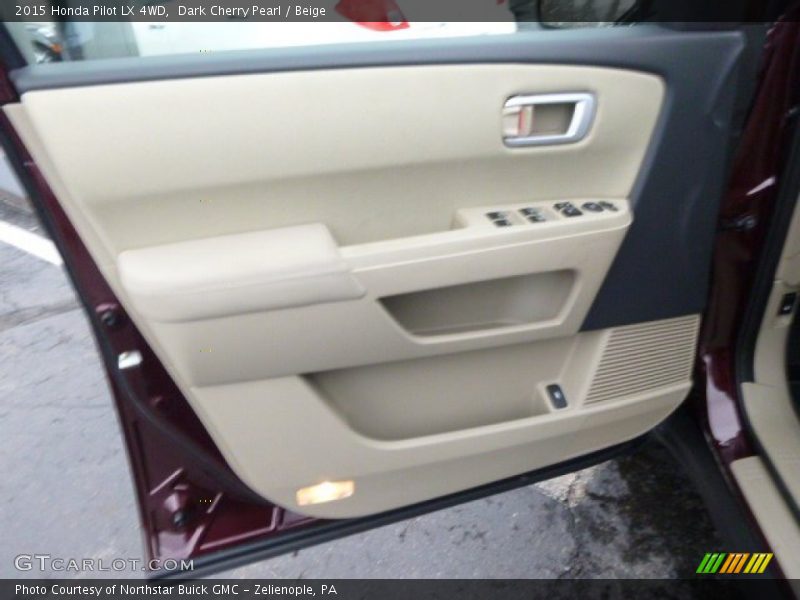 Dark Cherry Pearl / Beige 2015 Honda Pilot LX 4WD
