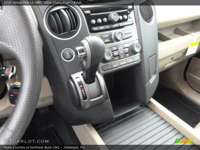 Dark Cherry Pearl / Beige 2015 Honda Pilot LX 4WD