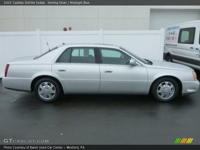 Sterling Silver / Midnight Blue 2003 Cadillac DeVille Sedan