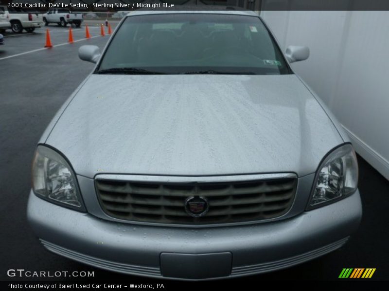 Sterling Silver / Midnight Blue 2003 Cadillac DeVille Sedan