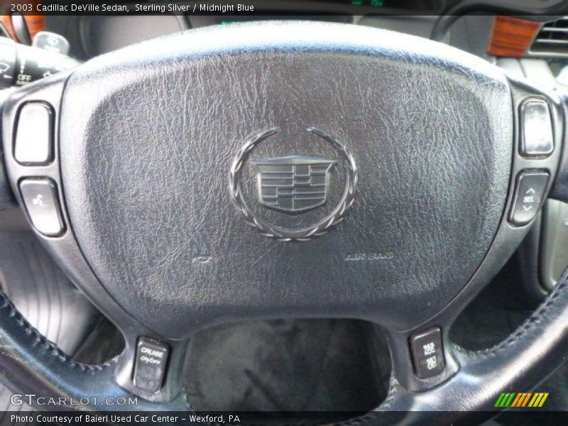 Sterling Silver / Midnight Blue 2003 Cadillac DeVille Sedan