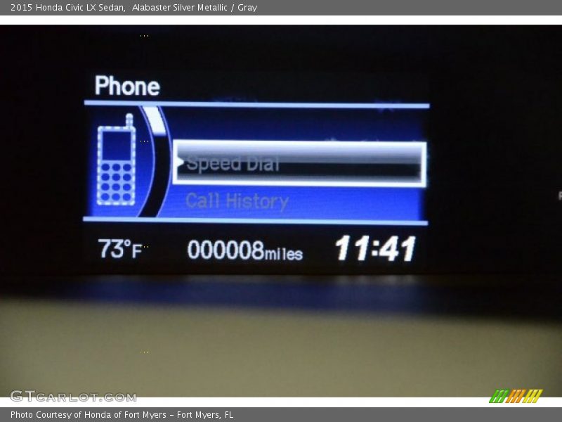 Alabaster Silver Metallic / Gray 2015 Honda Civic LX Sedan