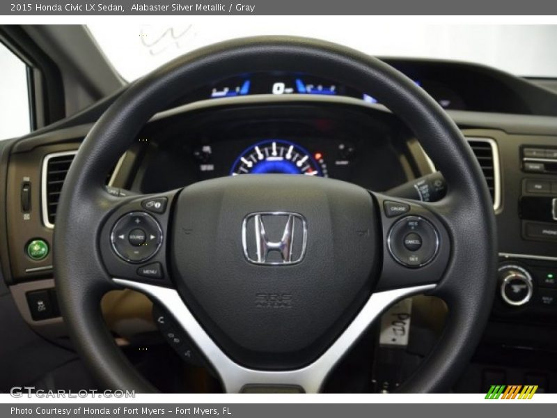 Alabaster Silver Metallic / Gray 2015 Honda Civic LX Sedan
