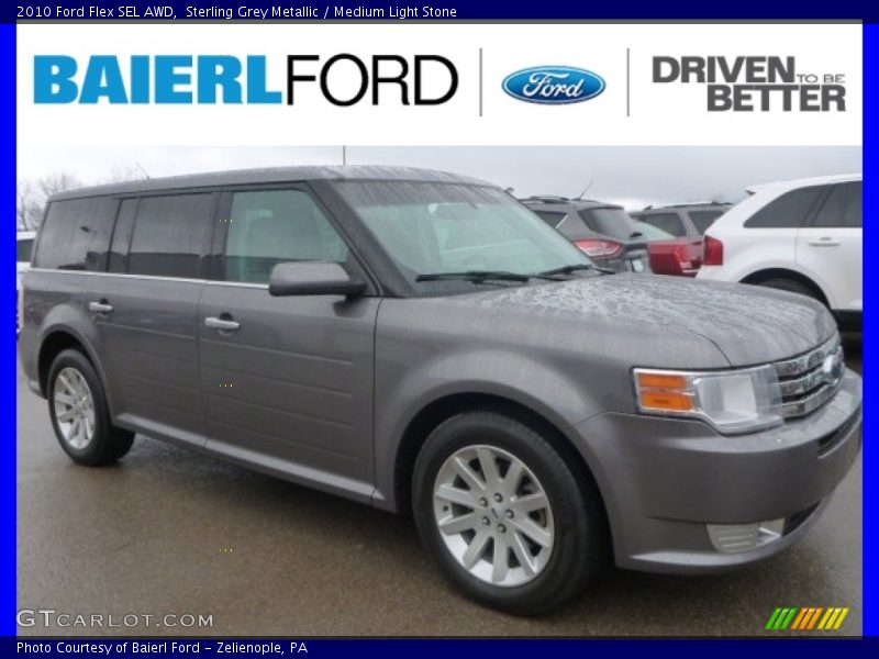 Sterling Grey Metallic / Medium Light Stone 2010 Ford Flex SEL AWD
