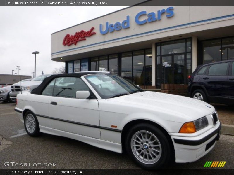 Alpine White III / Black 1998 BMW 3 Series 323i Convertible