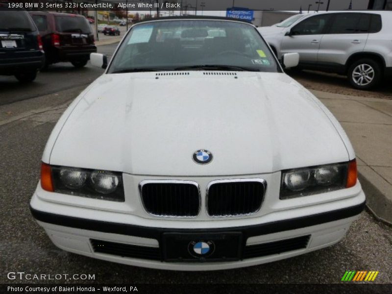 Alpine White III / Black 1998 BMW 3 Series 323i Convertible