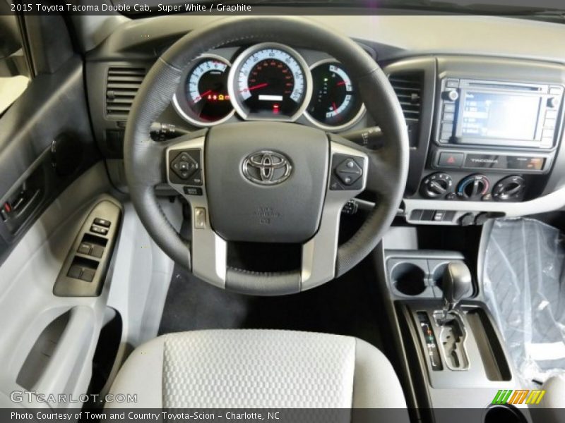 Super White / Graphite 2015 Toyota Tacoma Double Cab