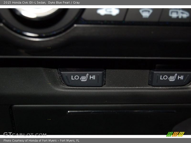 Dyno Blue Pearl / Gray 2015 Honda Civic EX-L Sedan
