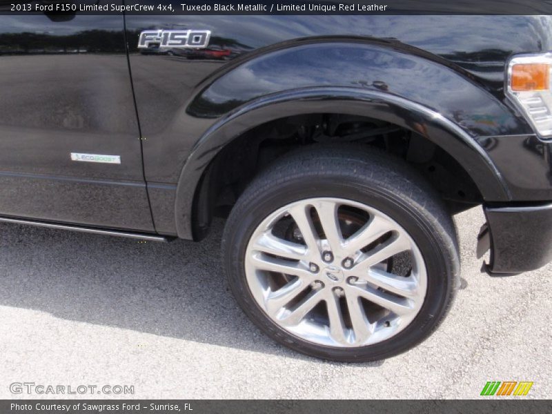 Tuxedo Black Metallic / Limited Unique Red Leather 2013 Ford F150 Limited SuperCrew 4x4