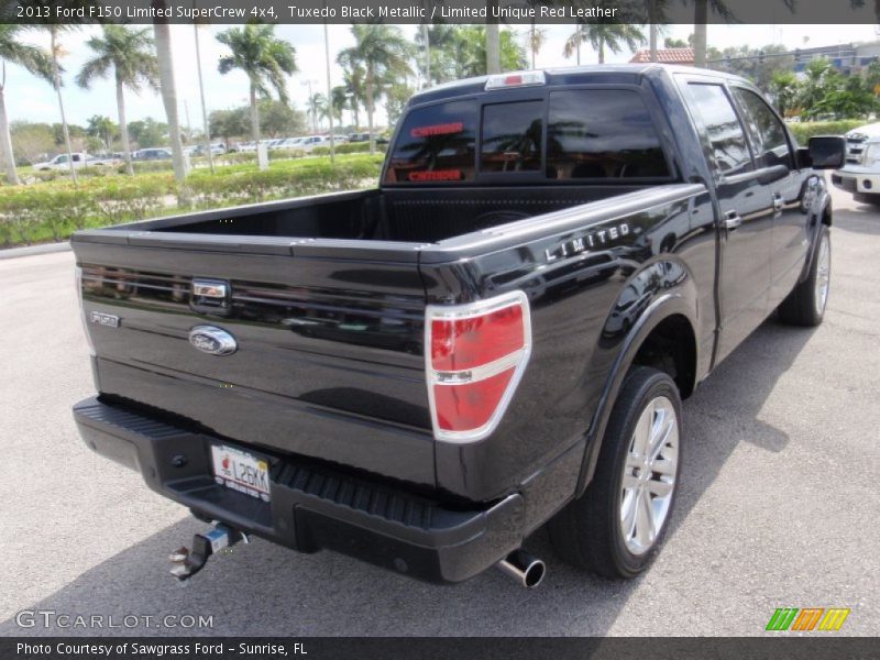 Tuxedo Black Metallic / Limited Unique Red Leather 2013 Ford F150 Limited SuperCrew 4x4