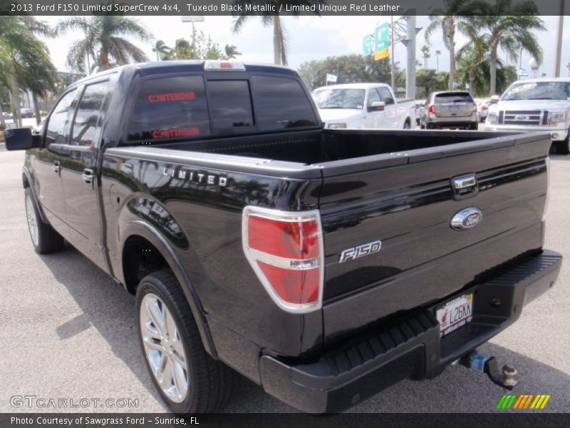 Tuxedo Black Metallic / Limited Unique Red Leather 2013 Ford F150 Limited SuperCrew 4x4